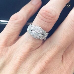 Kay Jewelers white gold wedding ring set.